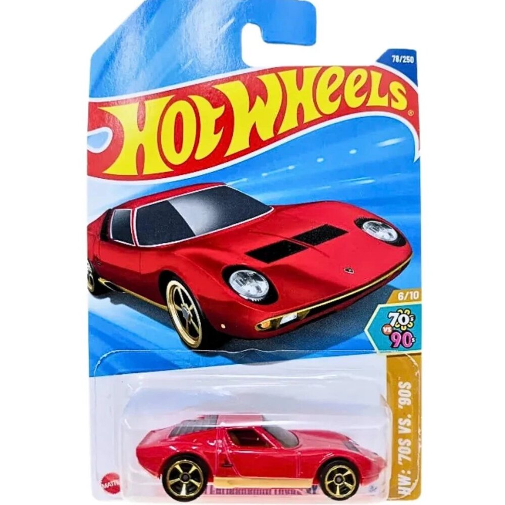 Hot Wheels '71 Red Lamborghini Miura SV 2025 HW: '70s Vs. '90s Series
